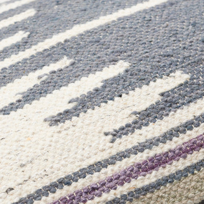 Alamosa Pillow - 30646 by Surya in charcoal, denim, purple. Made from 40% cotton, 40% viscose, 20% wool, 100% cotton in a eclectic & global style.