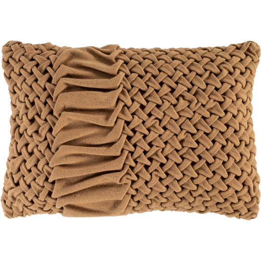 Alana Pillow by Surya in brown. Made from front: 70% wool, 30% nylon in a modern style.