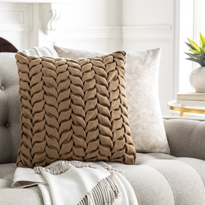Alana Pillow - 32703 by Surya in cream. Made from 70% wool, 30% nylon in a modern style.
