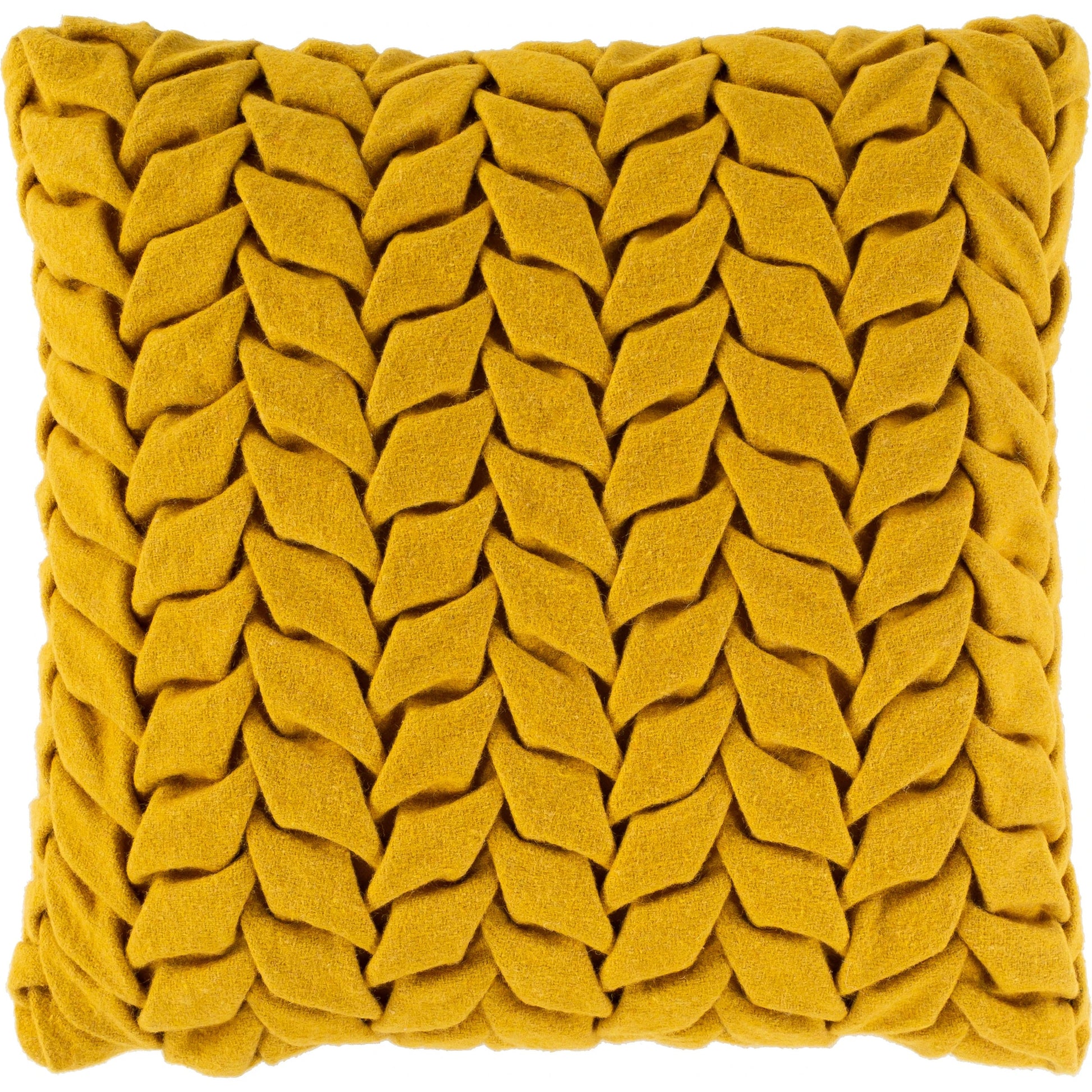 Alana Pillow - 32703 by Surya in mustard. Made from 100% cotton in a modern style.