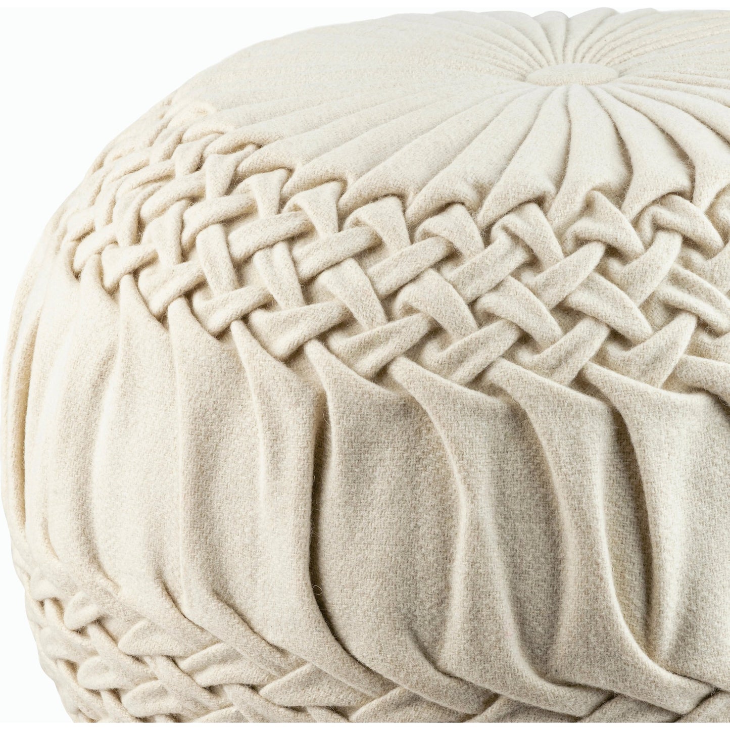 002 S-227296 | Closeup | Alana - 6346 by Surya in cream. Made from 70% wool 30% nylon in a traditional style.