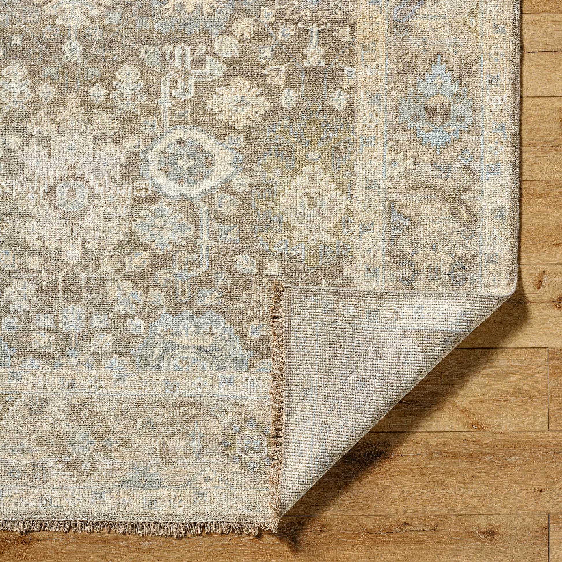 Antalya AAT-2312 Rug by Surya in olive, light brown, taupe. Made from face: 100% wool, warp: 100% cotton in a unique style.