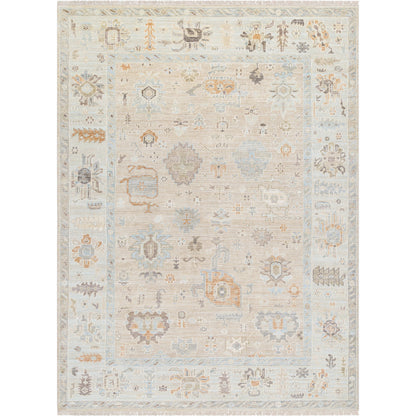 Antalya AAT-2314 Rug by Surya in light brown, dark brown, taupe, beige. Made from face: 100% wool, warp: 100% cotton in a unique style.