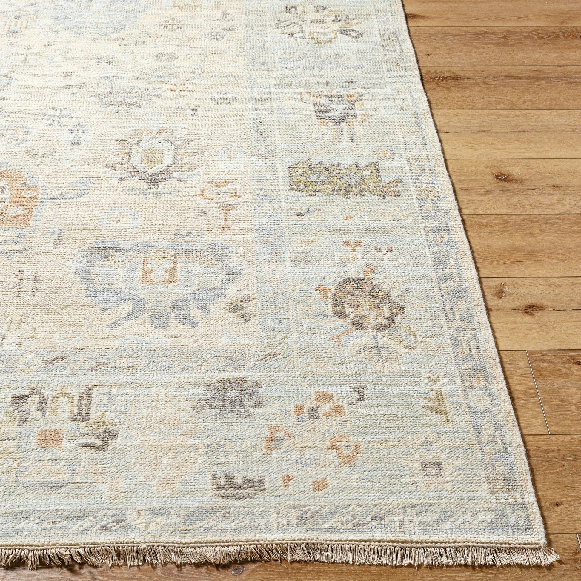 Antalya AAT-2314 Rug by Surya in light brown, dark brown, taupe, beige. Made from face: 100% wool, warp: 100% cotton in a unique style.