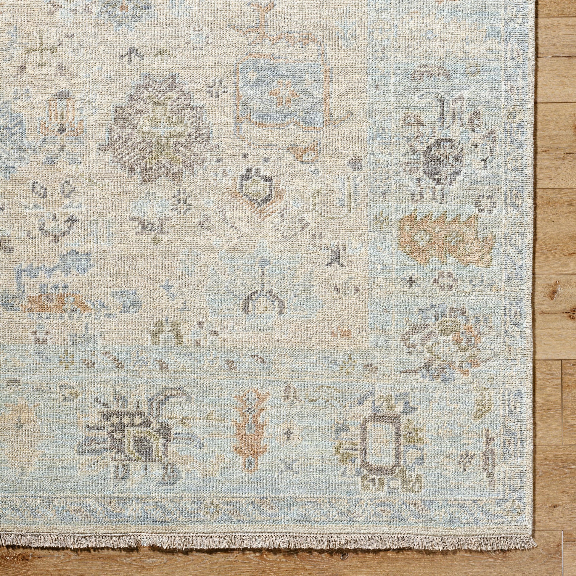 Antalya AAT-2314 Rug by Surya in light brown, dark brown, taupe, beige. Made from face: 100% wool, warp: 100% cotton in a unique style.