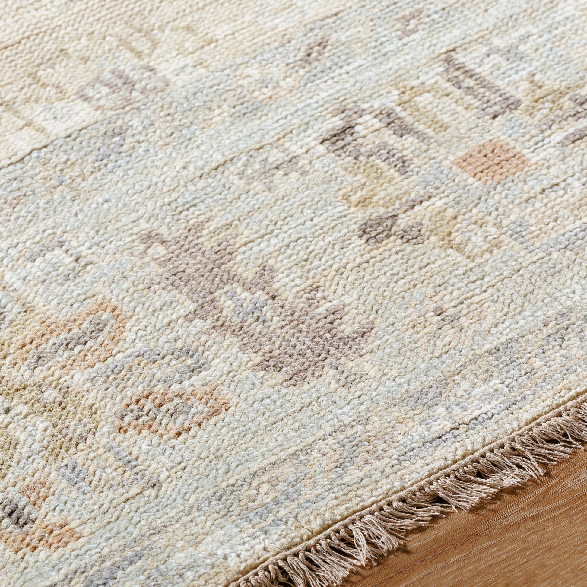 Antalya AAT-2314 Rug by Surya in light brown, dark brown, taupe, beige. Made from face: 100% wool, warp: 100% cotton in a unique style.