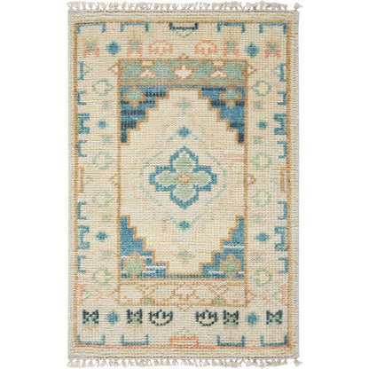 Anadolu Rug - 29979 by Surya in teal, deep teal, cream, brown, seafoam, pale pink. Made from unique in a unique style.