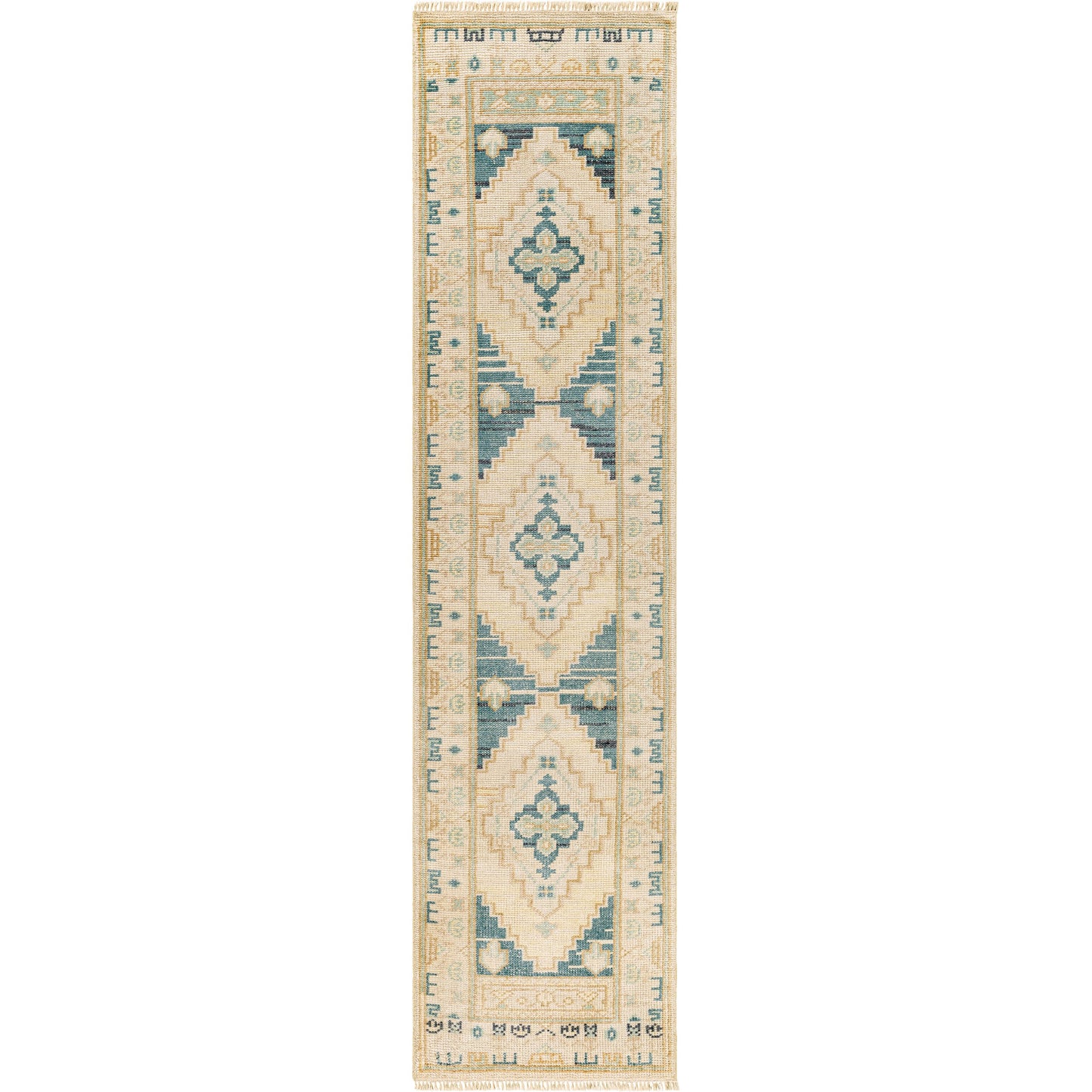 005 SI-1876332 | Primary Silo | Anadolu AAU-2301 Rug by Surya in teal, deep teal, cream, brown, seafoam, pale pink. Made from unique in a unique style.