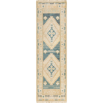 Anadolu Rug - 29979 by Surya in teal, deep teal, cream, brown, seafoam, pale pink. Made from unique in a unique style.