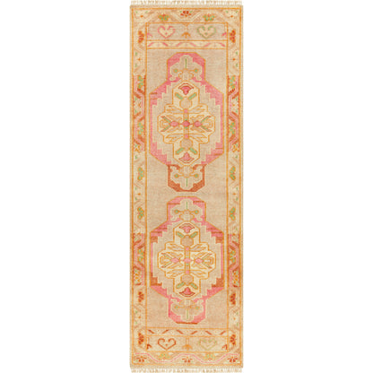 Anadolu Rug - 29980 by Surya in dusty pink, rose, beige, seafoam, wheat, cream. Made from 70% wool, 30% viscose in a unique style.