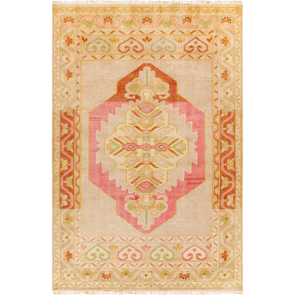 Anadolu Rug - 29980 by Surya in dusty pink, rose, beige, seafoam, wheat, cream. Made from 70% wool, 30% viscose in a unique style.