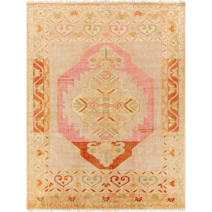 Anadolu Rug - 29980 by Surya in dusty pink, rose, beige, seafoam, wheat, cream. Made from 70% wool, 30% viscose in a unique style.