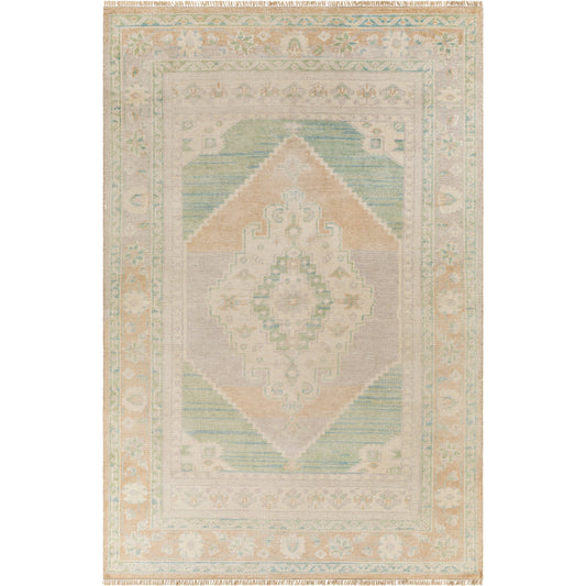 Anadolu AAU-2303 Rug by Surya in beige, seafoam, light sage, cream. Made from 70% wool, 30% viscose in a unique style.