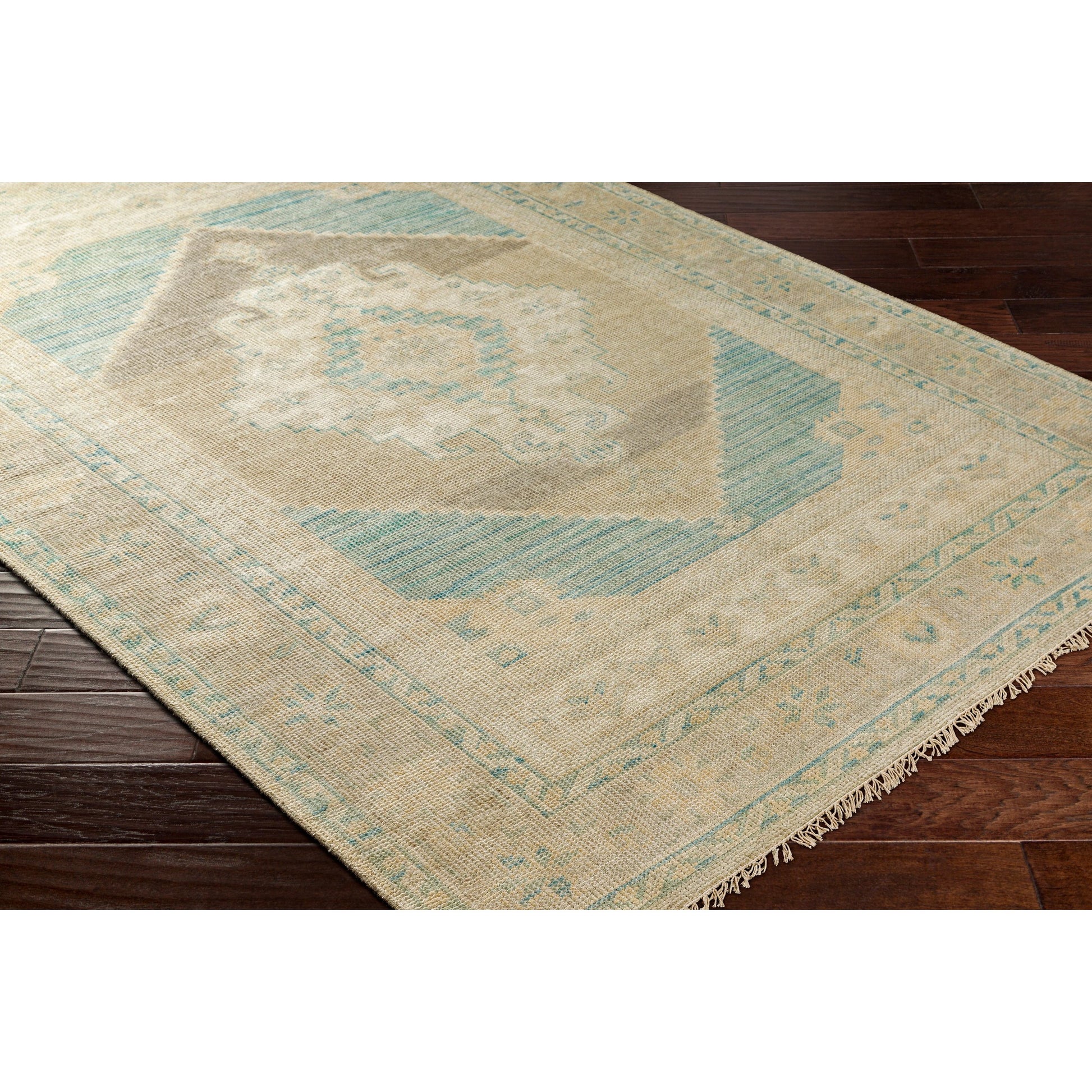 Anadolu Rug - 30381 by Surya in beige, seafoam, light sage, cream. Made from 70% wool, 30% viscose in a unique style.
