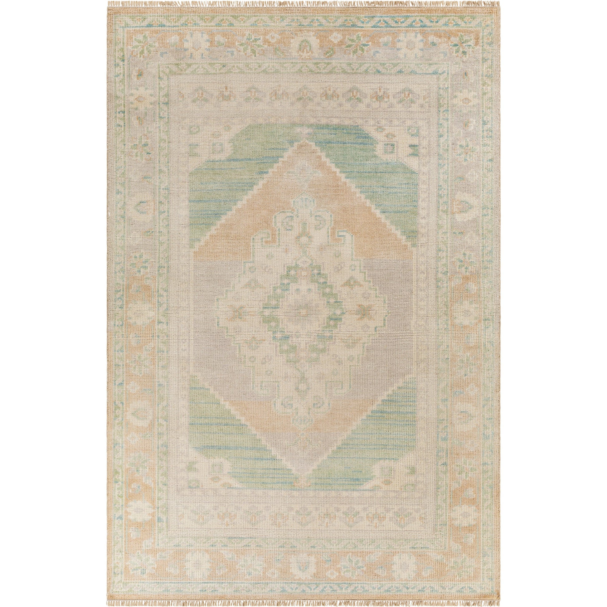 Anadolu Rug - 30381 by Surya in beige, seafoam, light sage, cream. Made from 70% wool, 30% viscose in a unique style.