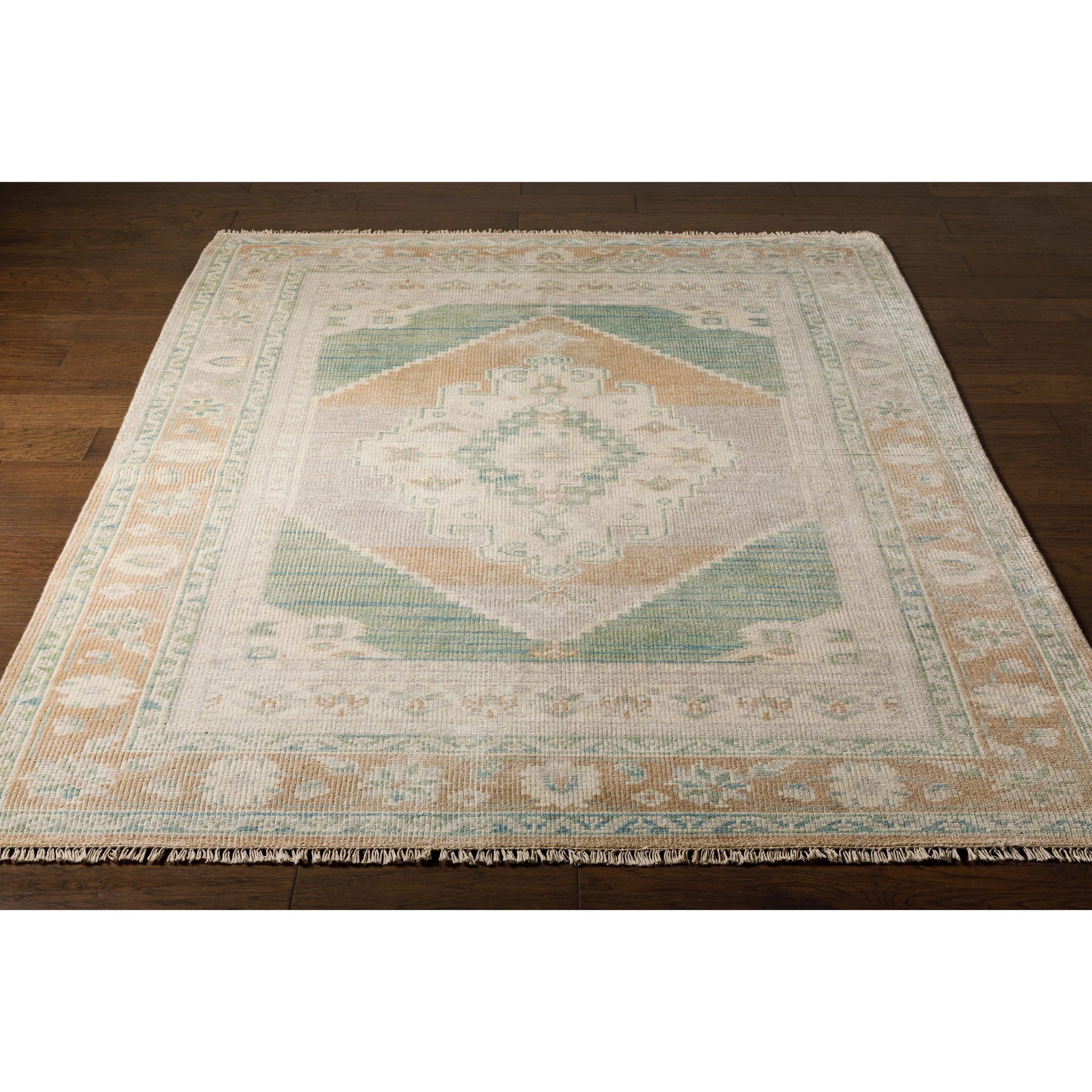 Anadolu Rug - 30381 by Surya in beige, seafoam, light sage, cream. Made from 70% wool, 30% viscose in a unique style.