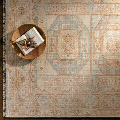 Anadolu Rug - 30382 by Surya in ice blue, dusty pink, light beige, mustard, pale pink, cream. Made from 70% wool, 30% viscose in a unique style.