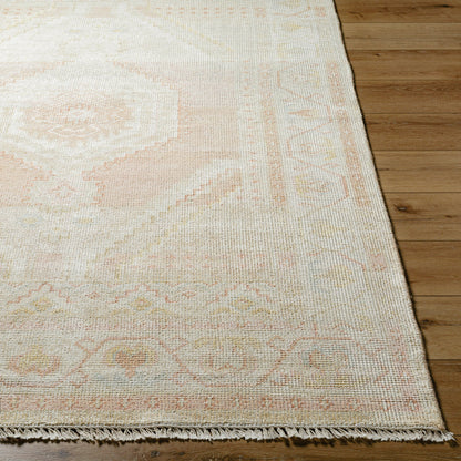 Anadolu Rug - 30383 by Surya in beige, dusty pink, tan, rose, mustard, cream. Made from 70% wool, 30% viscose in a unique style.
