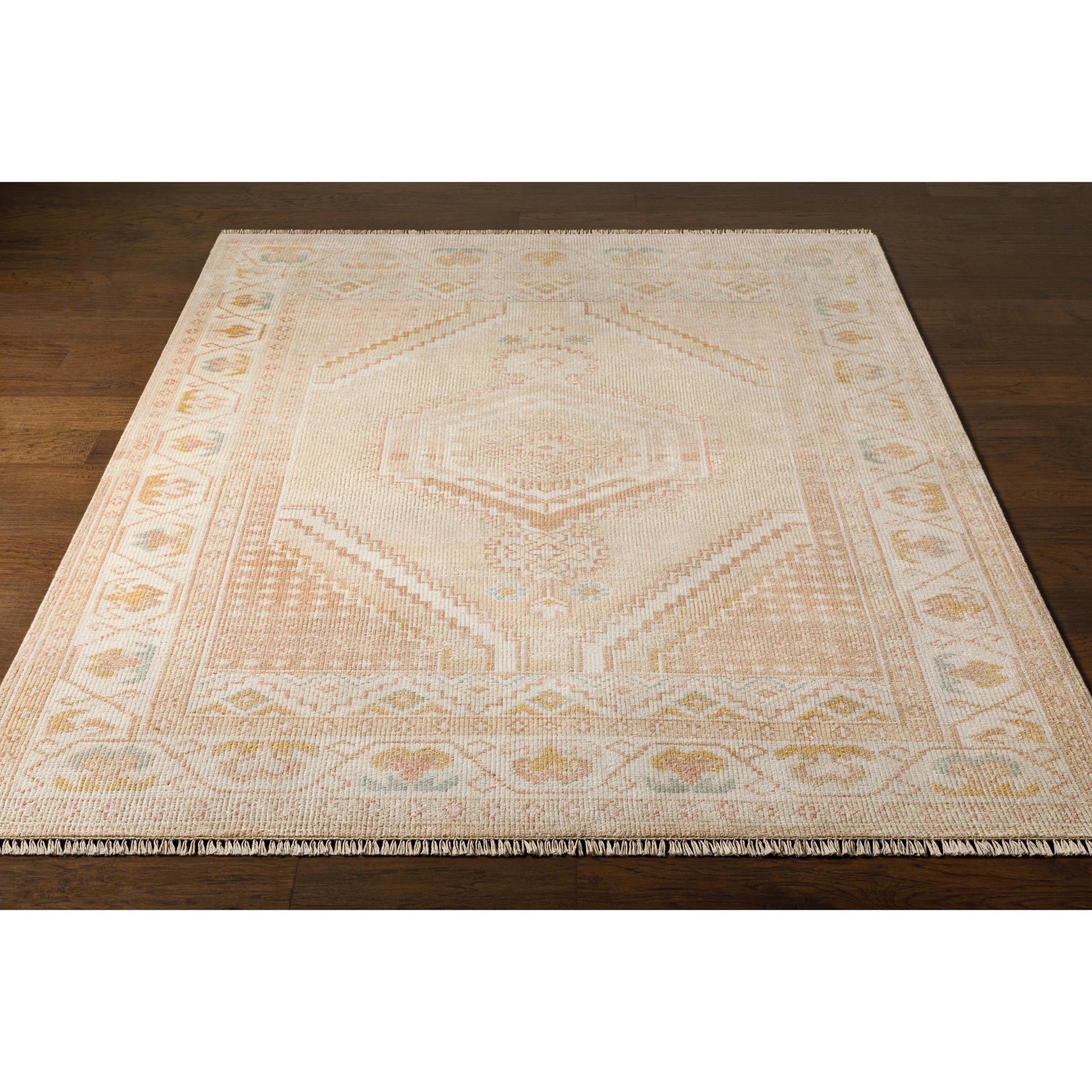 Anadolu Rug - 30383 by Surya in beige, dusty pink, tan, rose, mustard, cream. Made from 70% wool, 30% viscose in a unique style.