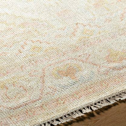 Anadolu Rug - 30383 by Surya in beige, dusty pink, tan, rose, mustard, cream. Made from 70% wool, 30% viscose in a unique style.