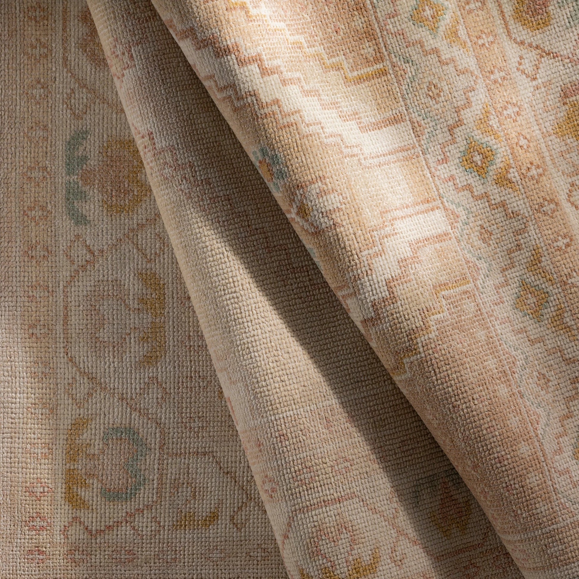 Anadolu Rug - 30383 by Surya in beige, dusty pink, tan, rose, mustard, cream. Made from 70% wool, 30% viscose in a unique style.