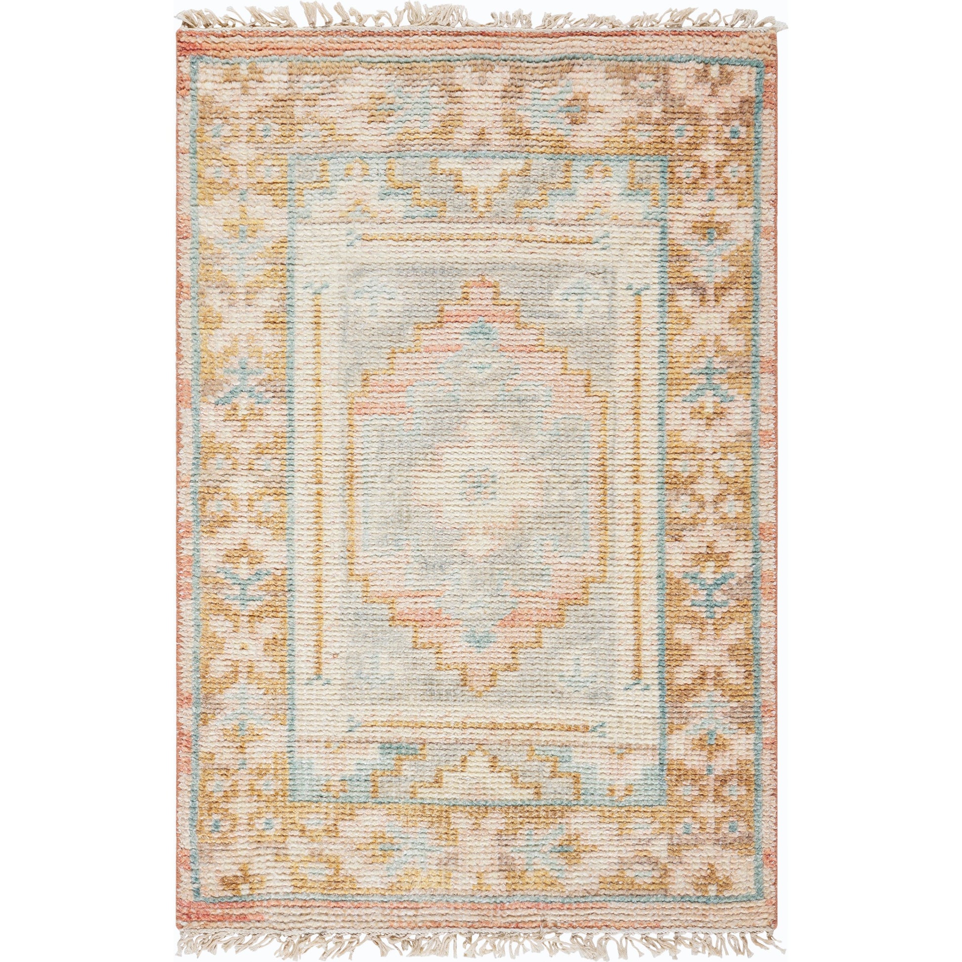 Anadolu Rug - 30384 by Surya in seafoam, beige, pale blue, light blue. Made from 70% wool, 30% viscose in a unique style.