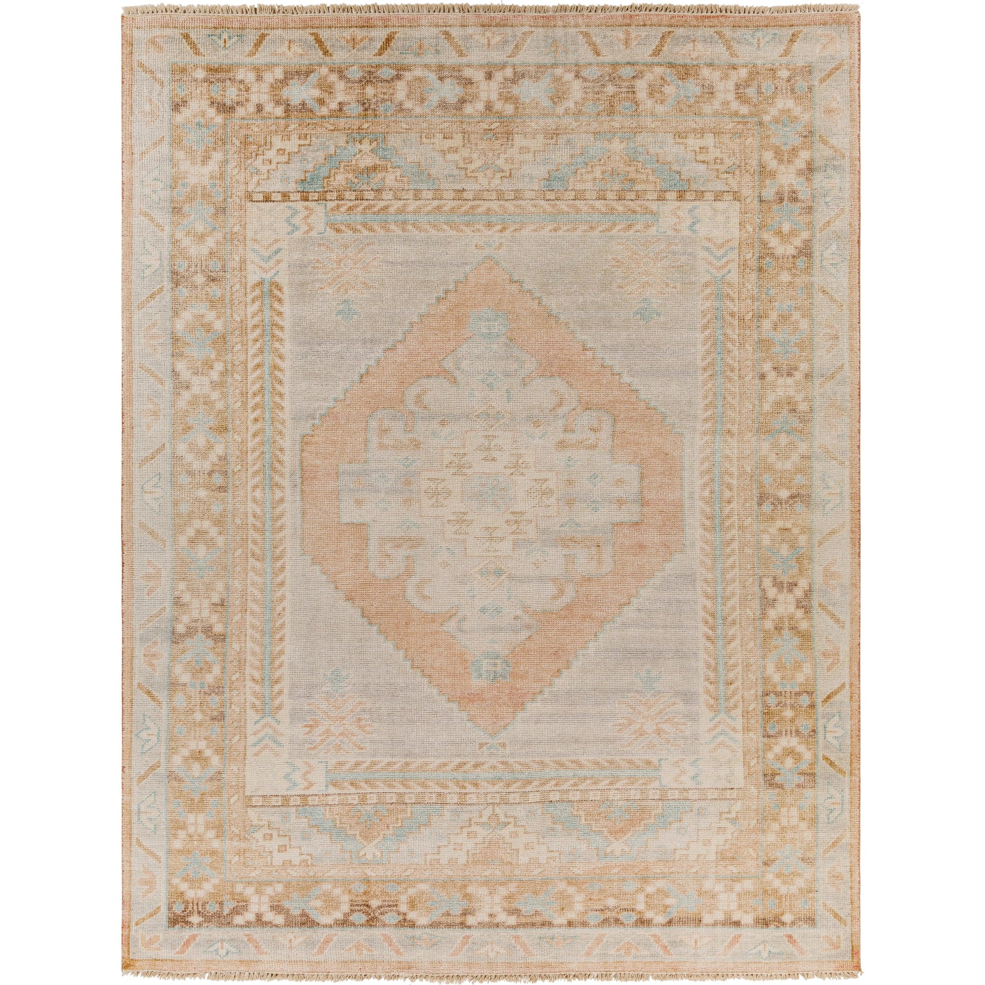 Anadolu Rug - 30384 by Surya in seafoam, beige, pale blue, light blue. Made from 70% wool, 30% viscose in a unique style.