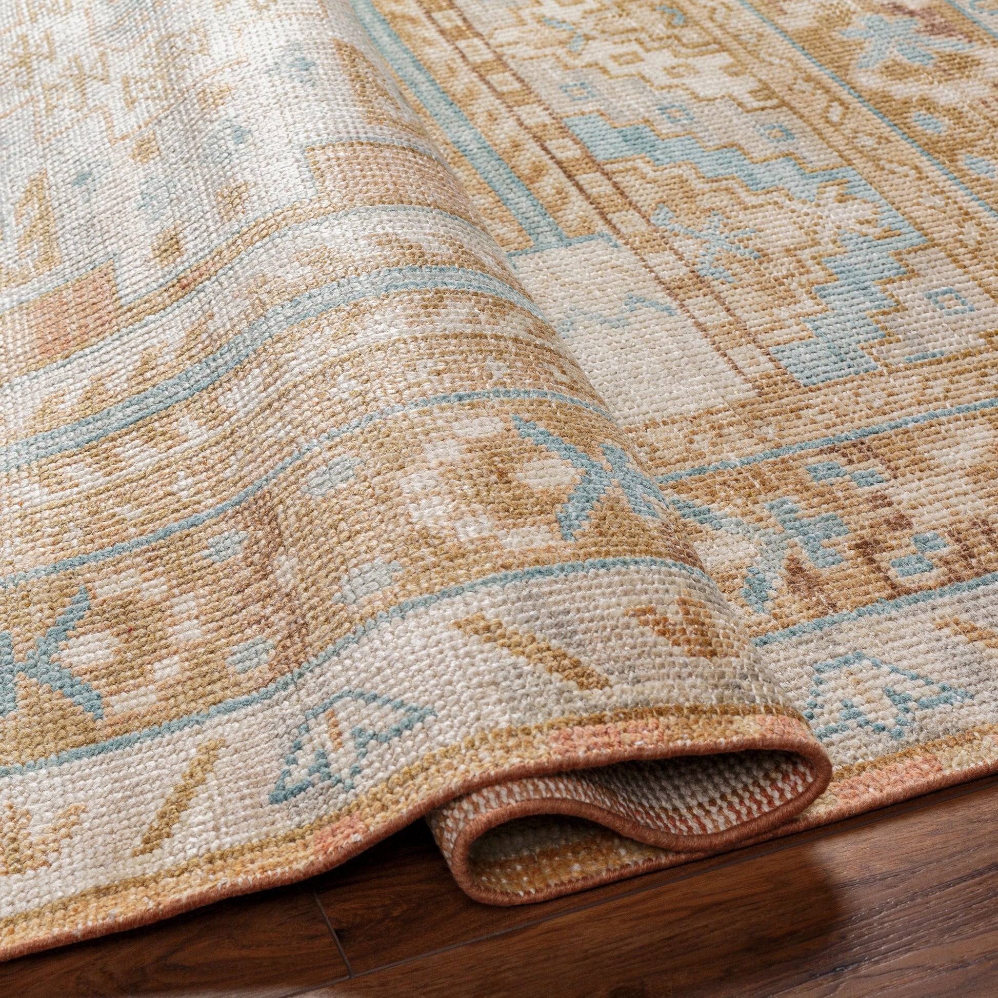 Anadolu Rug - 30384 by Surya in seafoam, beige, pale blue, light blue. Made from 70% wool, 30% viscose in a unique style.