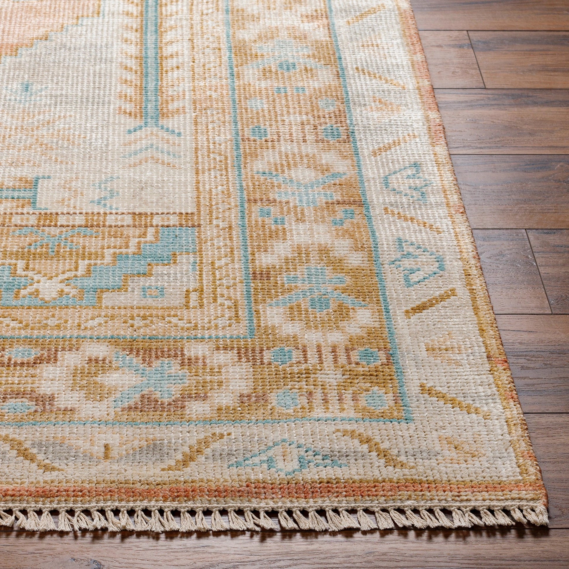 Anadolu Rug - 30384 by Surya in seafoam, beige, pale blue, light blue. Made from 70% wool, 30% viscose in a unique style.