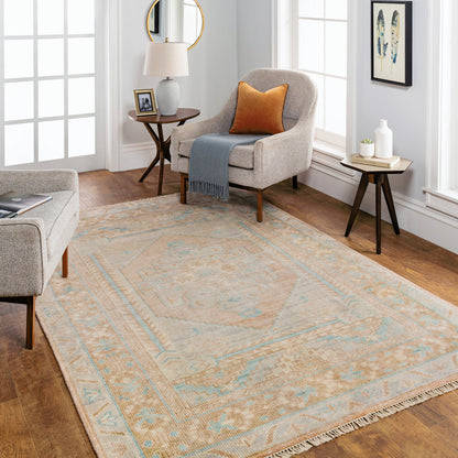 Anadolu Rug - 30384 by Surya in seafoam, beige, pale blue, light blue. Made from 70% wool, 30% viscose in a unique style.