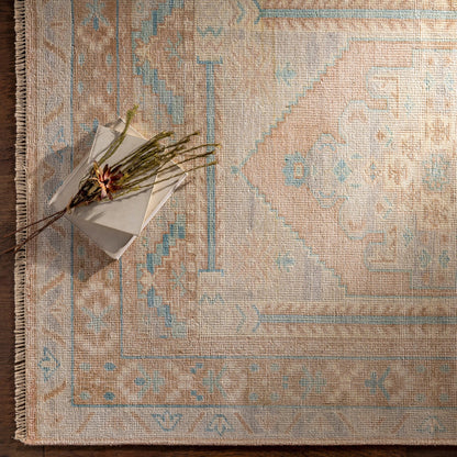 Anadolu Rug - 30384 by Surya in seafoam, beige, pale blue, light blue. Made from 70% wool, 30% viscose in a unique style.