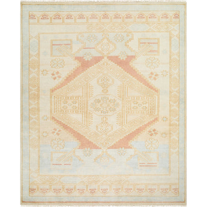 Anadolu Rug - 30385 by Surya in blue, pale pink, light blue, camel, cream. Made from 70% wool, 30% viscose in a unique style.