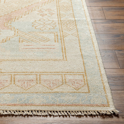 Anadolu Rug - 30385 by Surya in blue, pale pink, light blue, camel, cream. Made from 70% wool, 30% viscose in a unique style.