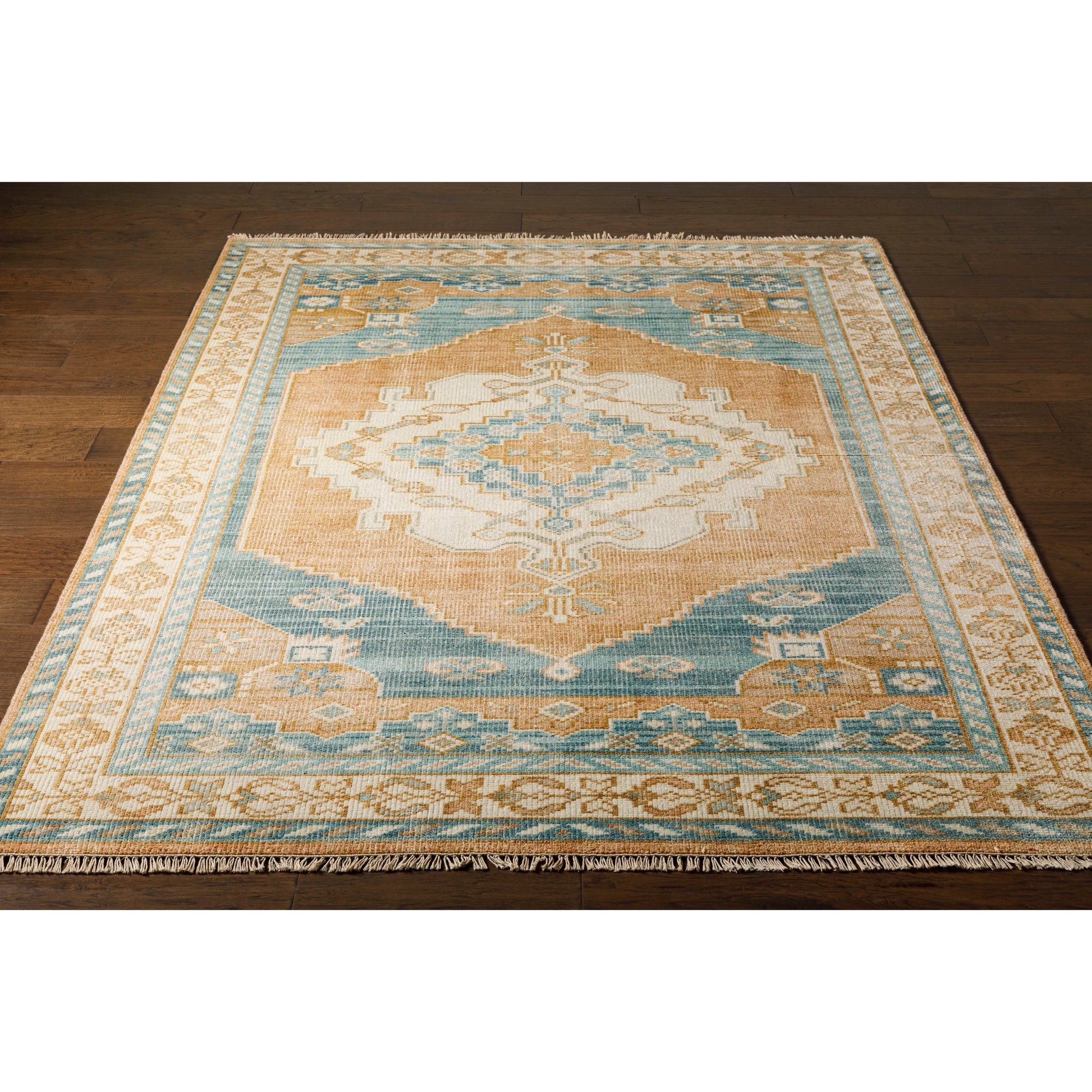 Anadolu Rug - 30386 by Surya in camel, tan, pale blue, blue, light blue, light gray. Made from 70% wool, 30% viscose in a unique style.