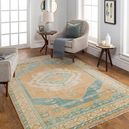 Anadolu Rug - 30386 by Surya in camel, tan, pale blue, blue, light blue, light gray. Made from 70% wool, 30% viscose in a unique style.