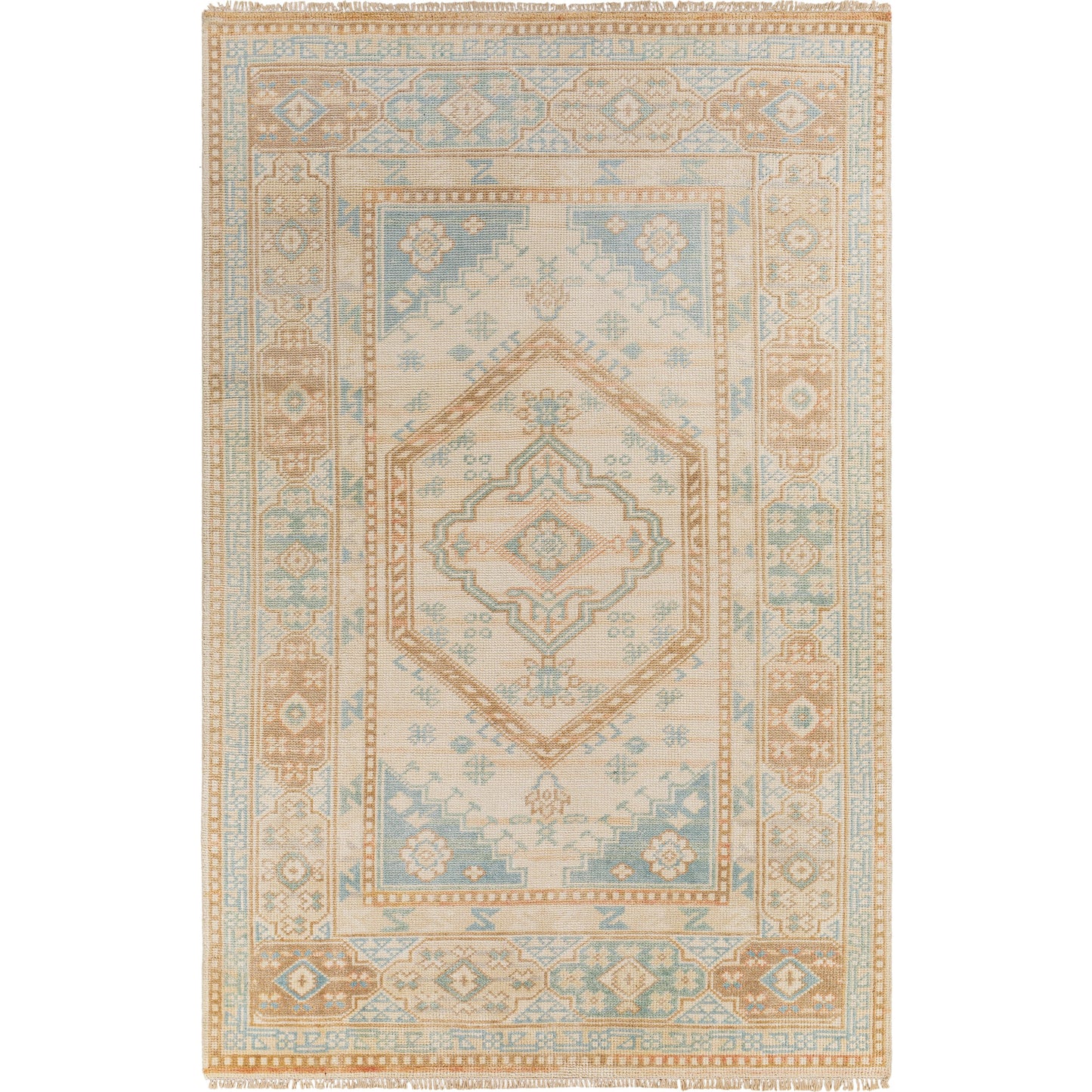 001 SI-1876382,SI-1876383,SI-1876384 | Primary Silo | Anadolu Rug - 30387 by Surya in seafoam, beige, rose, tan. Made from 70% wool, 30% viscose in a unique style.