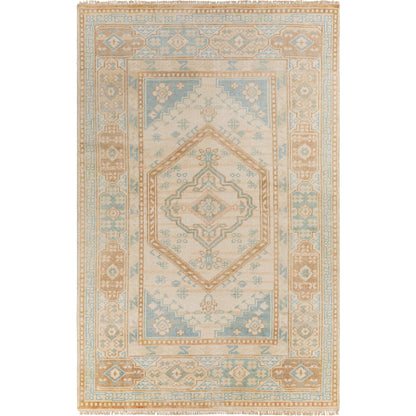 Anadolu Rug - 30387 by Surya in seafoam, beige, rose, tan. Made from 70% wool, 30% viscose in a unique style.