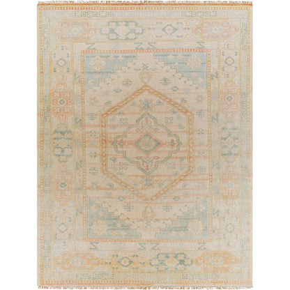 Anadolu Rug - 30387 by Surya in seafoam, beige, rose, tan. Made from 70% wool, 30% viscose in a unique style.