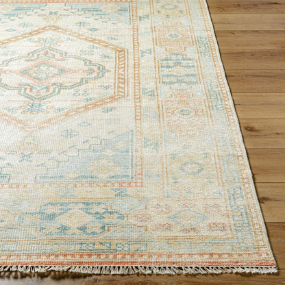 Anadolu Rug - 30387 by Surya in seafoam, beige, rose, tan. Made from 70% wool, 30% viscose in a unique style.