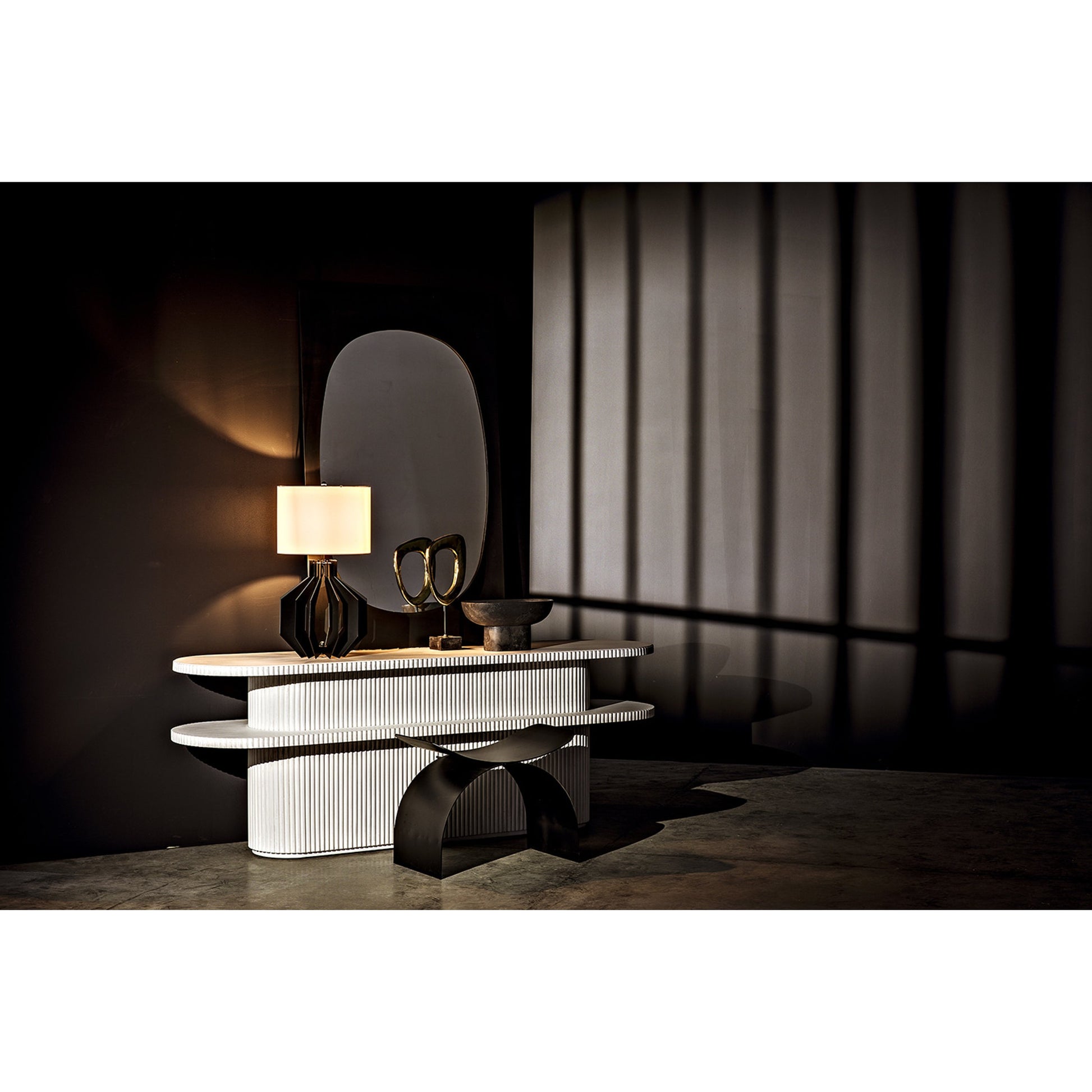 Sculpture a by Noir in brass. Made from stone, metal in a modern style.