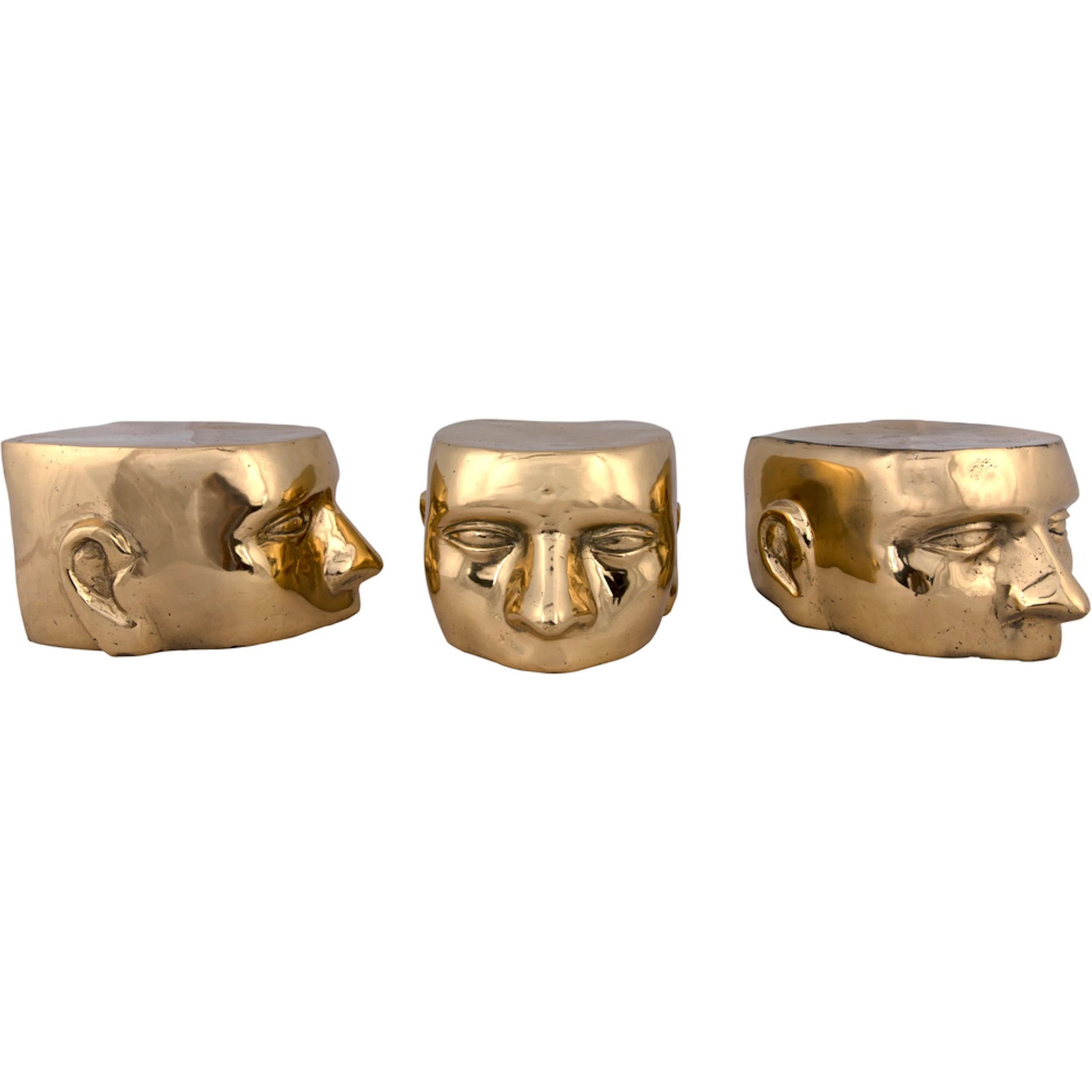 Set of 3 Character by Noir in brass. Made from brass in a eclectic & global style.