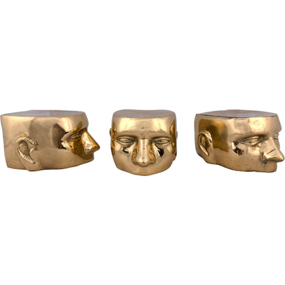 Set of 3 Character by Noir in brass. Made from brass in a eclectic & global style.