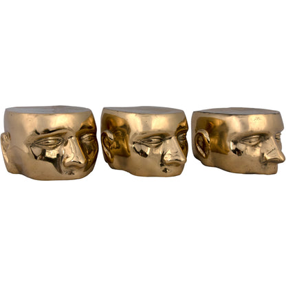 Set of 3 Character by Noir in brass. Made from brass in a eclectic & global style.