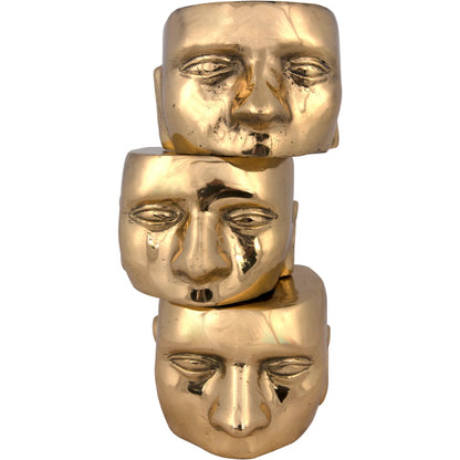 Set of 3 Character by Noir in brass. Made from brass in a eclectic & global style.