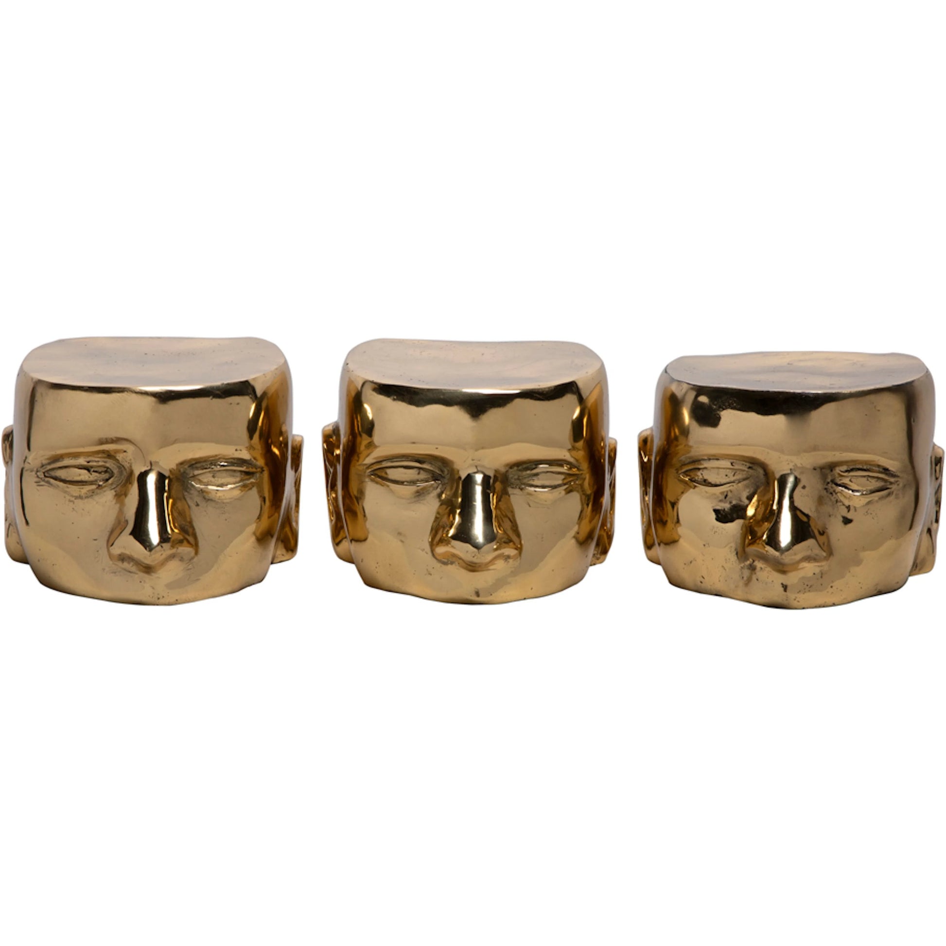 Set of 3 Character by Noir in brass. Made from brass in a eclectic & global style.