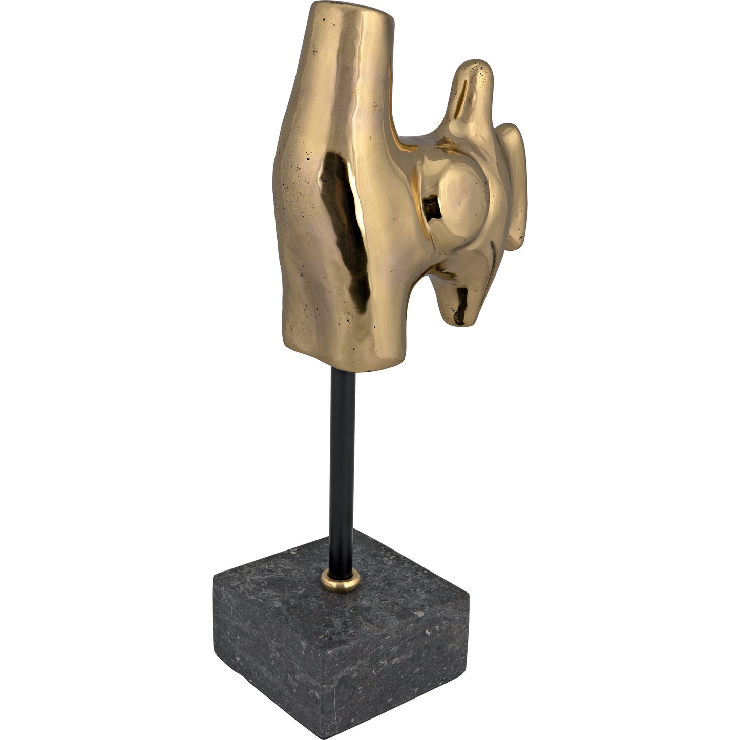 002 SI-1785656 | Additional Silo | Goker by Noir in antique brass. Made from metal alloy with black marble base in a modern style.