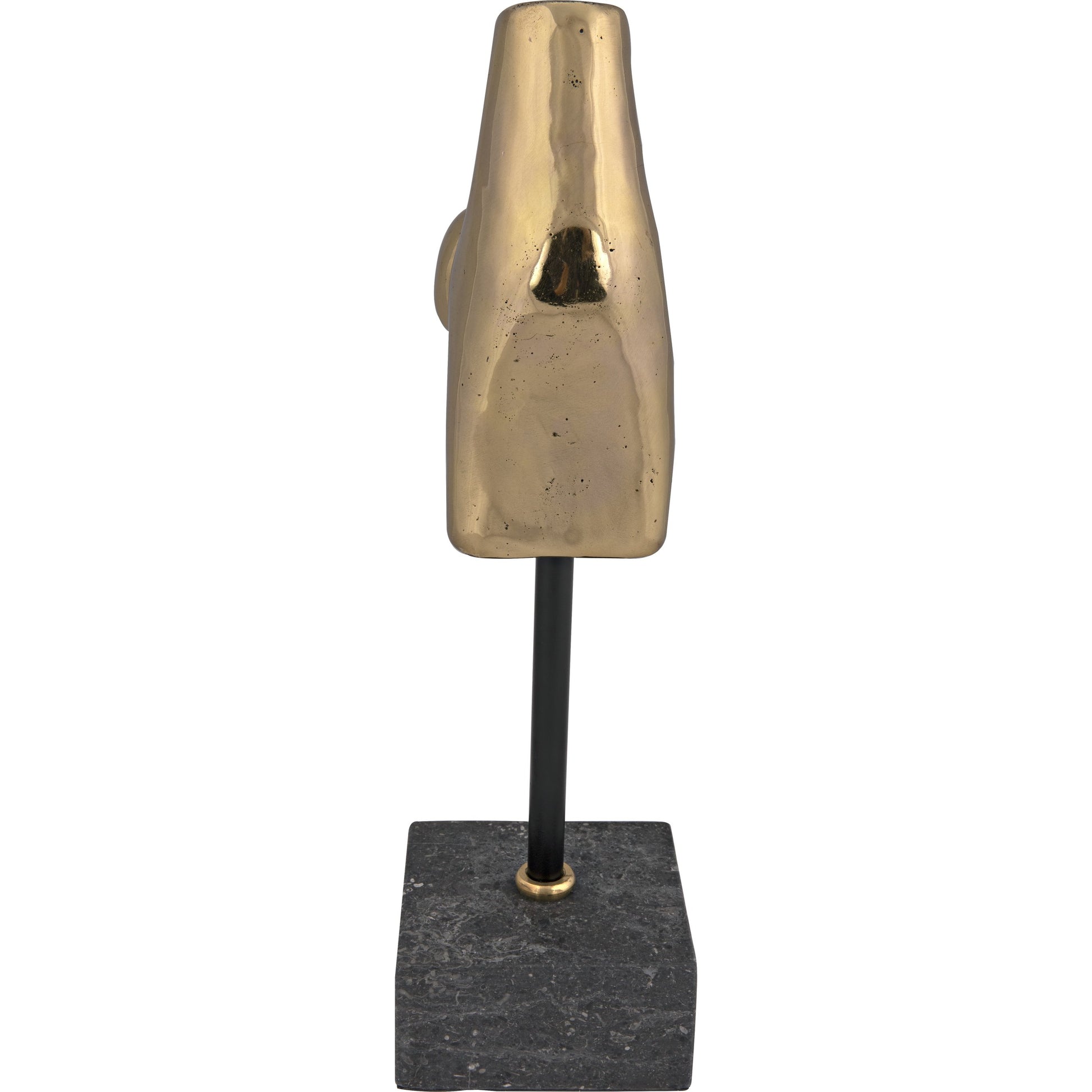 Goker by Noir in antique brass. Made from metal alloy with black marble base in a modern style.