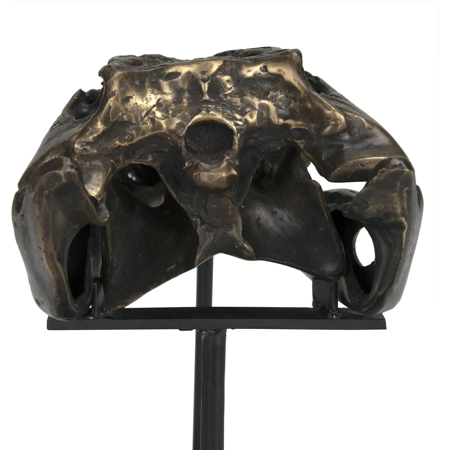 016 SI-2137020 | Additional Silo | Brass Alligator on Stand by Noir in antique brass with matte black base. Made from metal alloy with industrial steel base in a modern style.