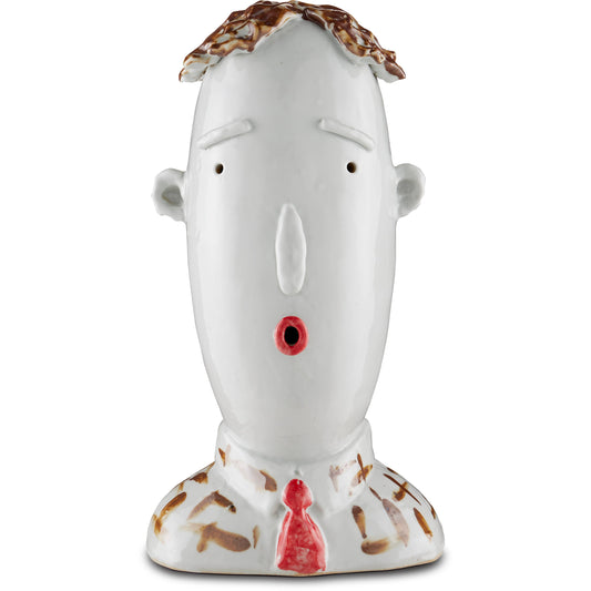Mark the School Teacher by Currey and Company in off white, brown, red. Made from porcelain in a transitional style.