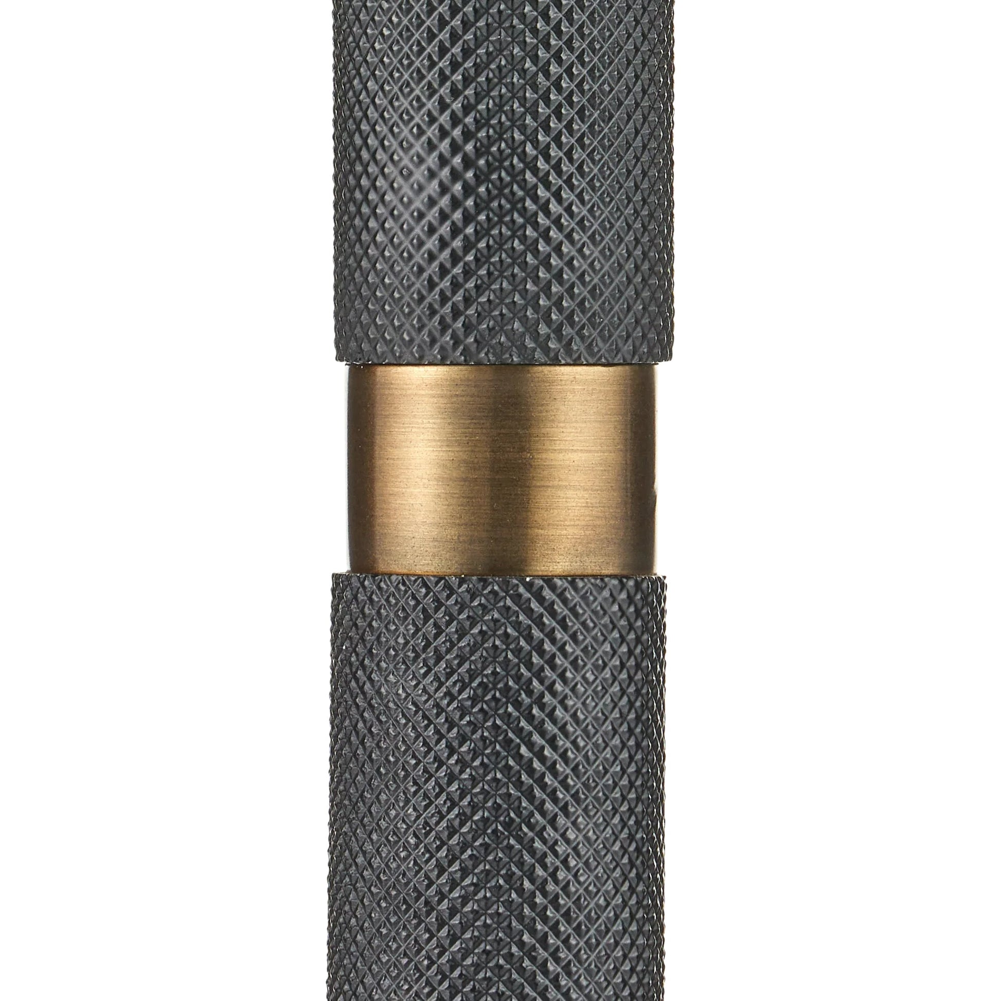 Gavin Floor Lamp by Currey and Company in brass antique, matte black. Made from aluminum in a modern style.
